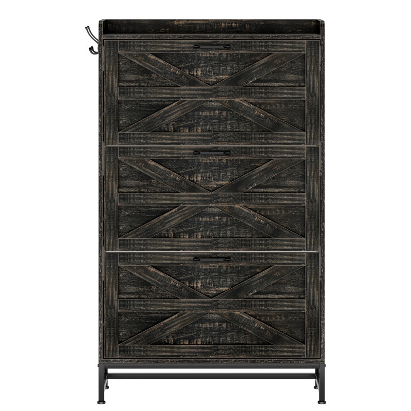 Shoe Cabinet, Gray/Charcoal