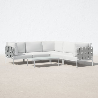 Harmony 6 Piece Outdoor Patio Aluminum Sectional Sofa Set