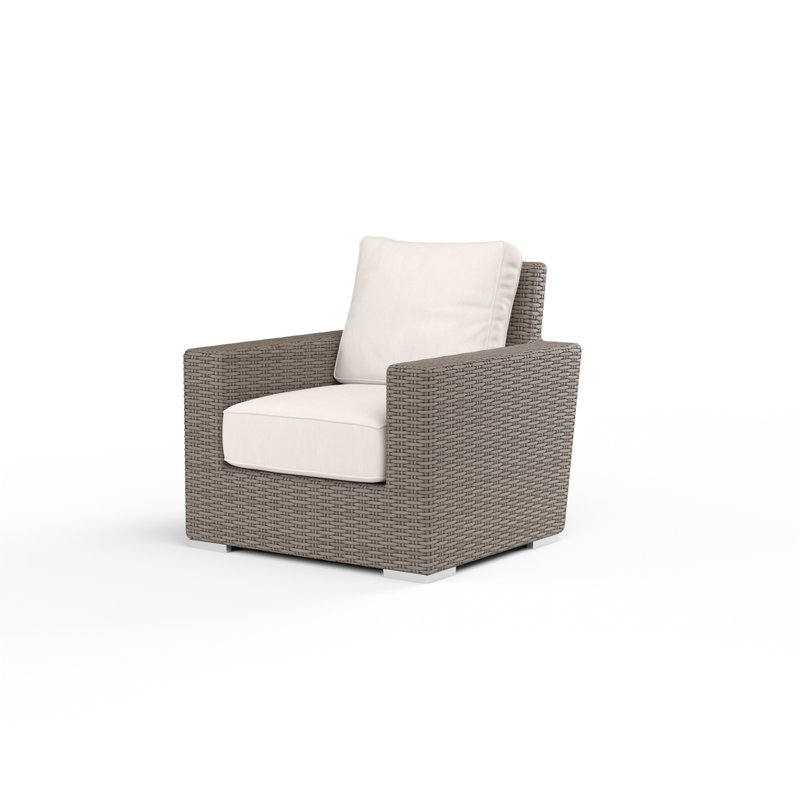 Naomie Patio Chair with Sunbrella® Cushion, Canvas Flax Sunbrella® Canvas, Driftwood