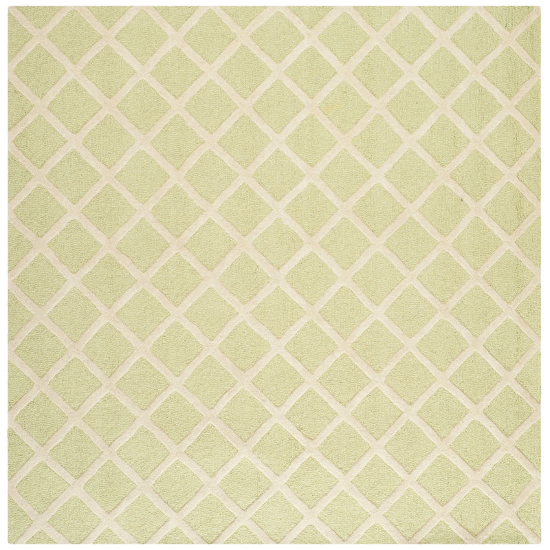 Sanyla Hand Tufted Wool Geometric Rug, Square 6'