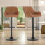 Begajeta Two Adjustable Height Bar Stools, Swivel Stool, Vegan Leather, Kitchen Furniture