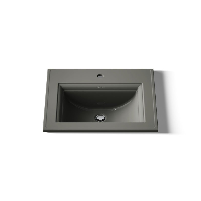 Memoirs Stately Drop-in Bathroom Sink, Thunder Gray, Single Hole