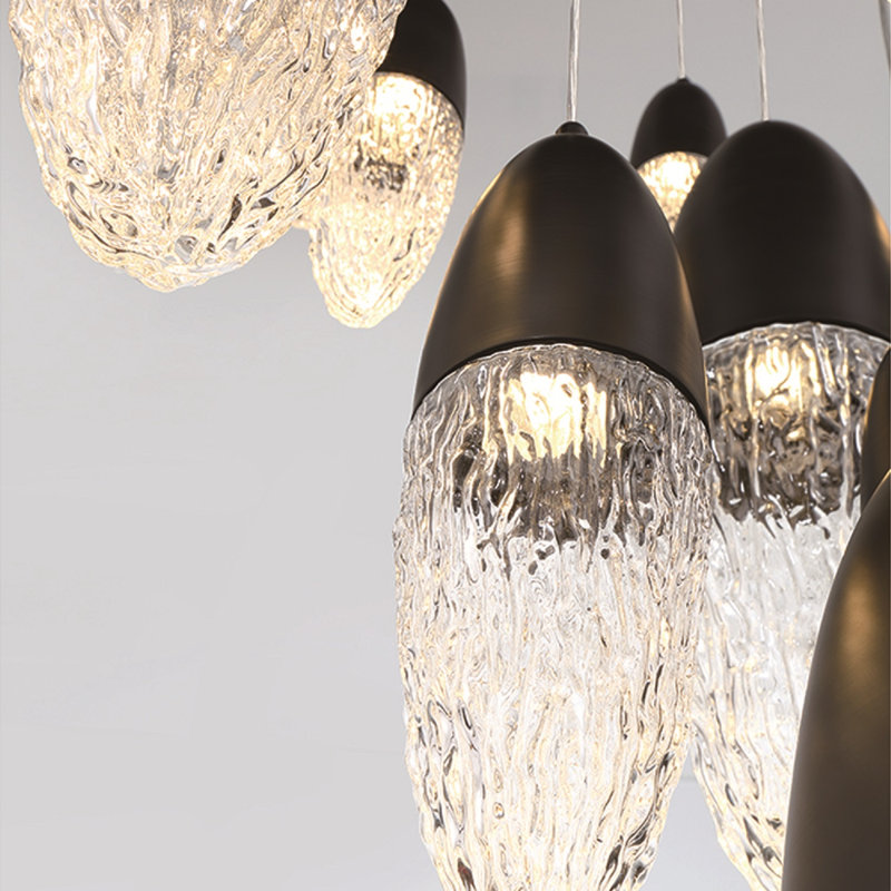 Lustre 22 lumières Écrou, Noir, noir, noir, noir