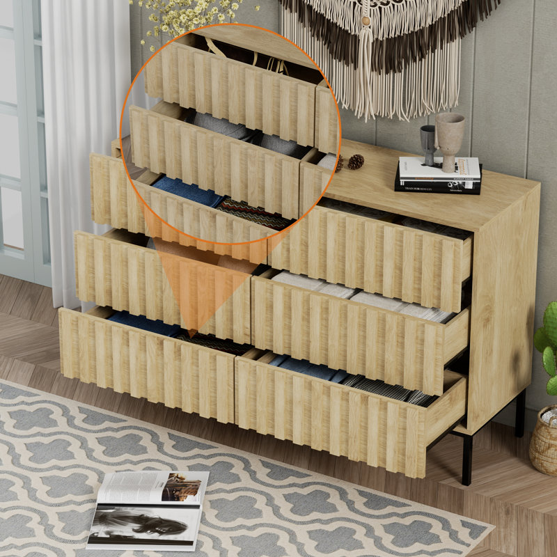 Commode double 6 tiroirs l 47,2 po Sevyn, Ivoire ivoire