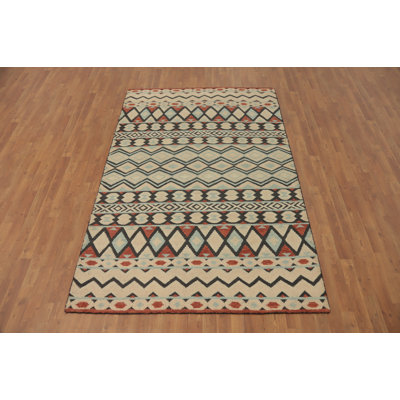 Geometric Gabbeh Style Living Room Area Rug 5x8