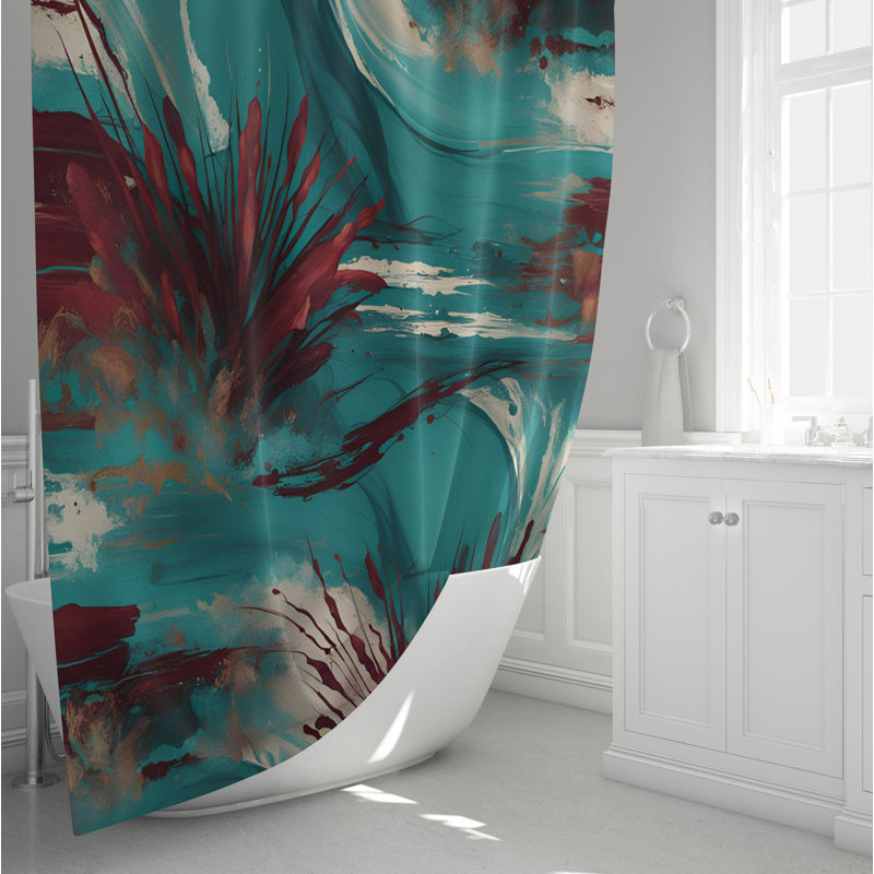 Rideau de douche abstrait Dormendo, H 83 po x l 70 po