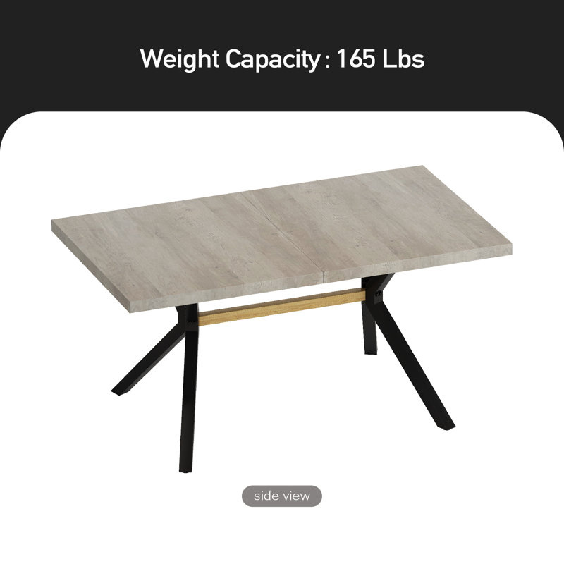 Table de salle à manger Schofields L 78,74 po x l 35,43 po, Gris