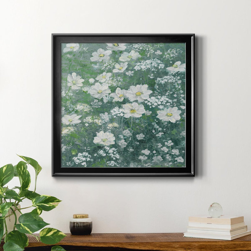 Springtime Garden - Peinture sur toile encadrée, H 26,5 po x l 26,5 po x P 1,5 po, Cadre noir