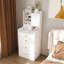31 coiffeuses avec miroir à DEL, tabouret de rangement rembourré et 4 compartiments - bois blanc pour la chambre à coucher et le maquillage 3 températures de couleur personnalisables