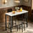 Industrial High Top Dining Set, Compact 3-Piece Pub Table With 2 Comfortable Stools, 2 Size & 4 Color Options For Studio & Cafe-1325256075-1323709102