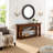 Nastya 54" Wide Industrial Rustic Solid Wood Metal Rectangular Console Media Table With 2 Shelves