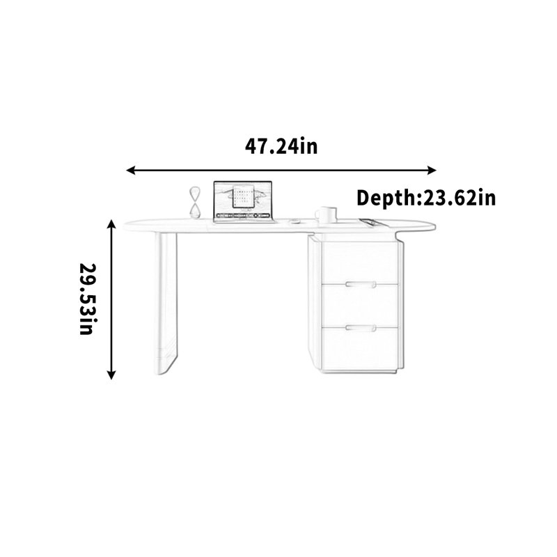 Tiroirs de bureau multicouches pour un rangement spacieux, H 29,53 po x l 47,24 po x P 23,62 po