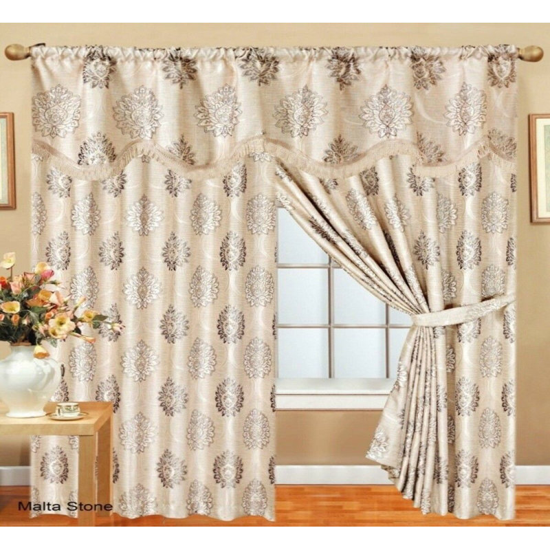 Dortch Room Darkening Curtain Pair, 168 W x 137 D cm, Beige/Brown