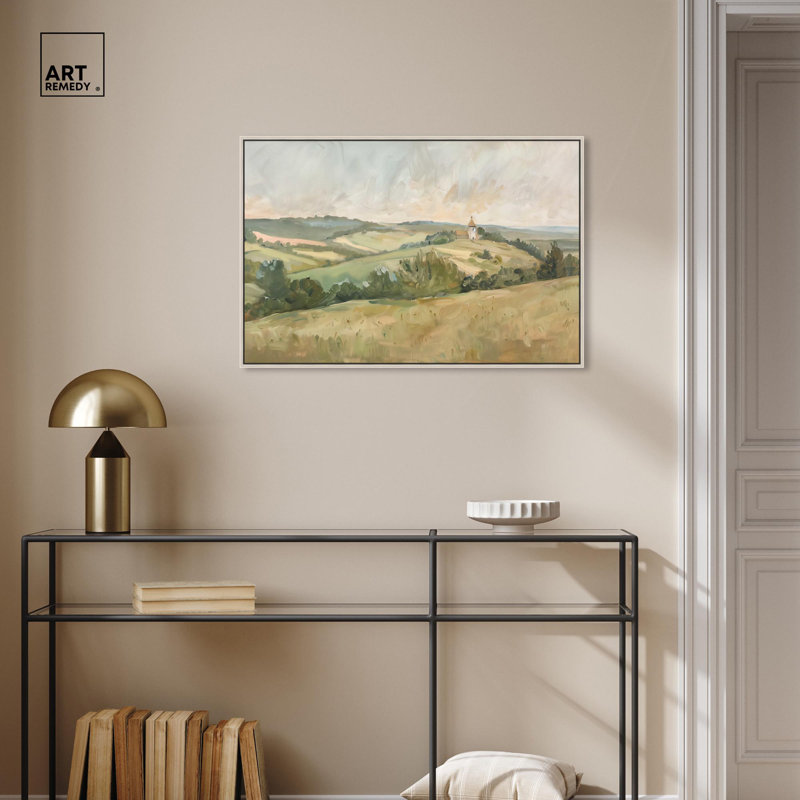 «Peaceful Pasture», toile classique par Art Remedy, H 37 po x l 55 po, Cadre argenté