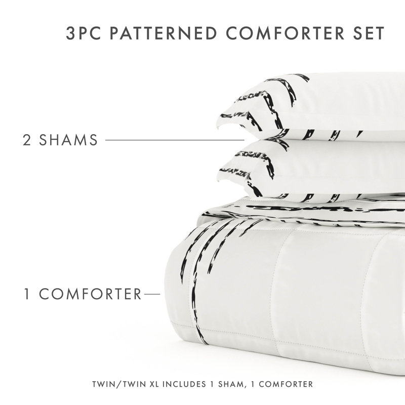 Full/Queen Gray Reversible Down Alternative Comforter Set