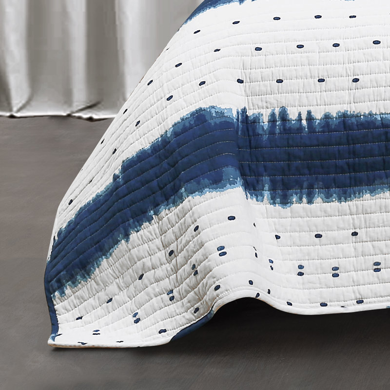 Jane Shibori Triangle Home Fashions Reversible Quilt Set, King Quilt + 2 Shams