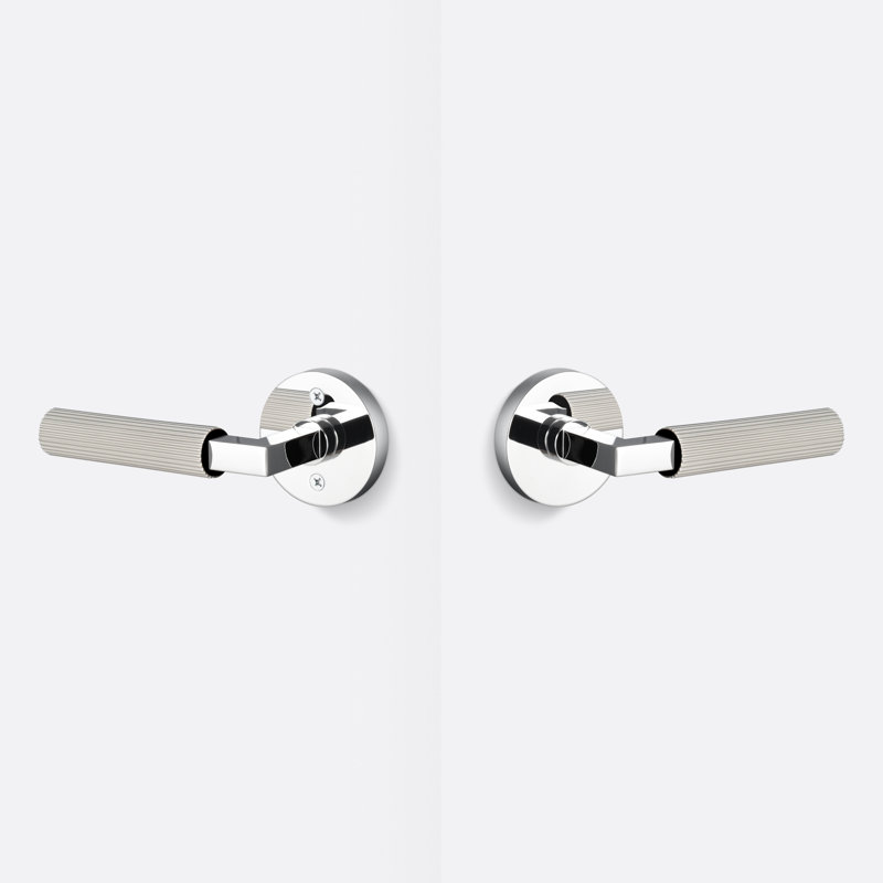 Levanto Round Passage Rosette, Knurled Grip, Satin Nickel