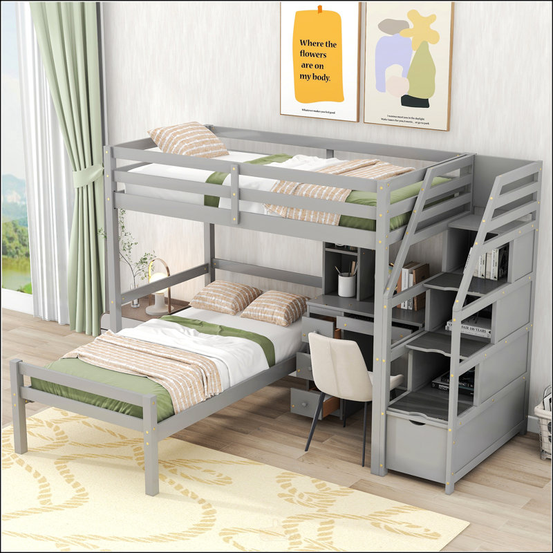 Lit mezzanine simple avec lit autonome