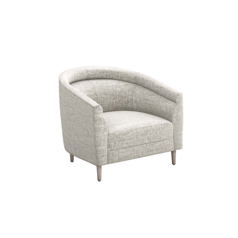 Capri Barrel Chair, Light Gray, Storm Luxe Chenille