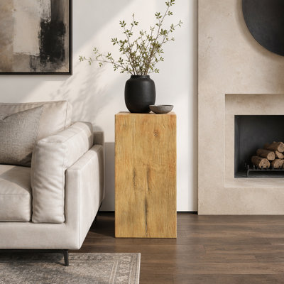 Wood-Look Square-Column MGO End Table(Set of 1)