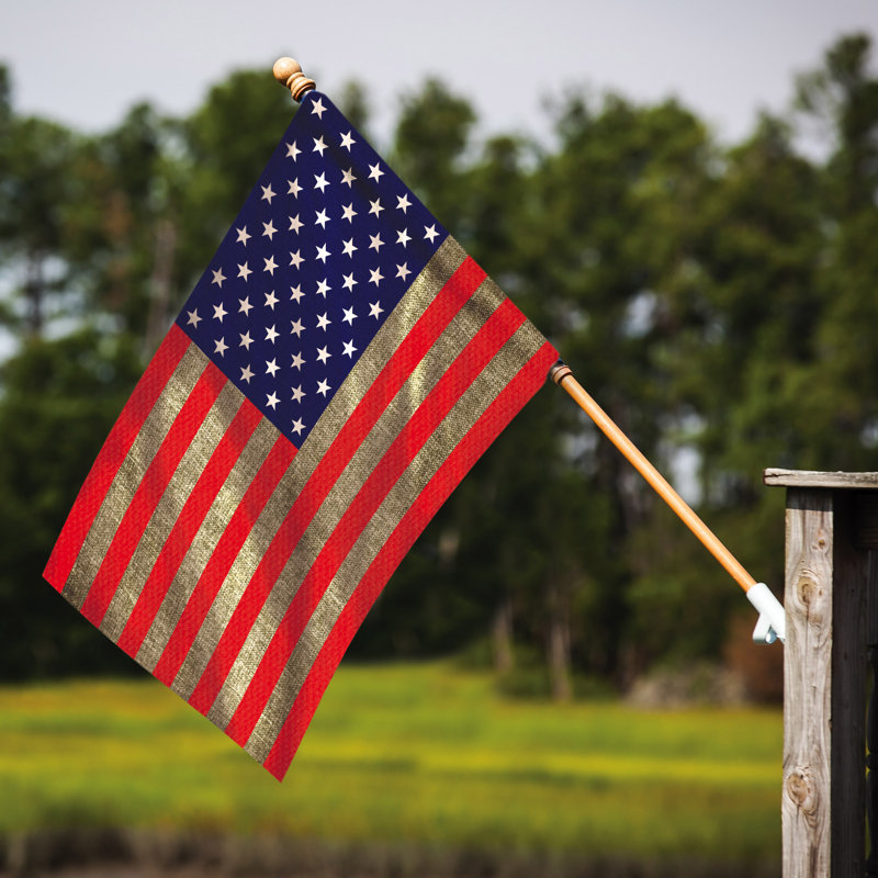 Drapeau de maison en toile de jute américaine H 43 po x l 29 po American Burlap