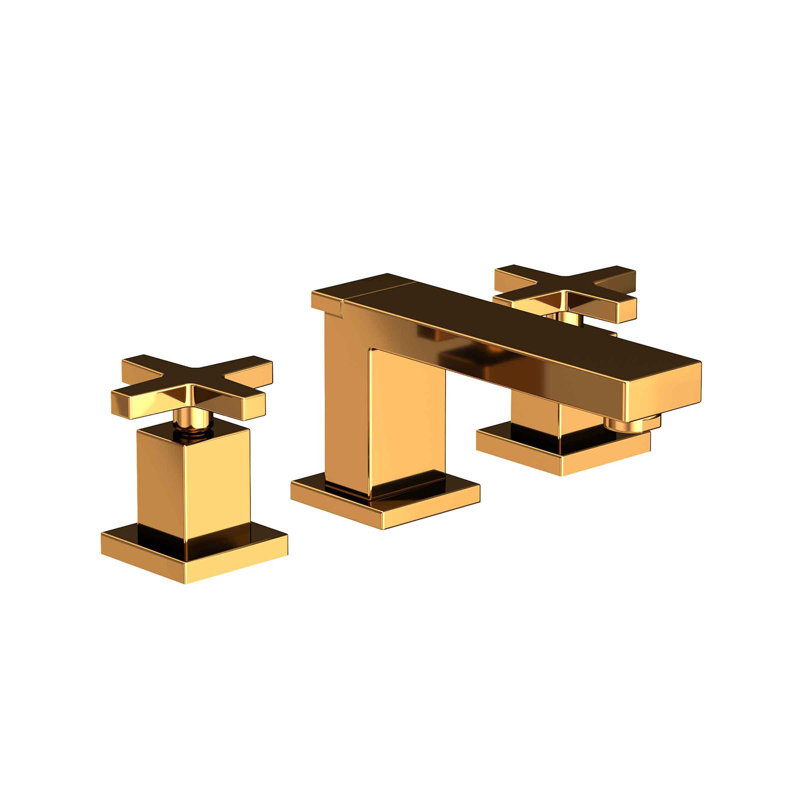 Skylar Widespread Bathroom Faucet with Drain Assembly, Polished Gold