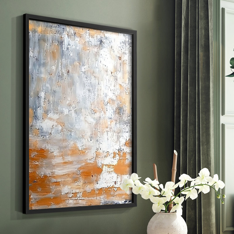 «Abstract CCXC III», reproduction encadrée - prête à être accrochée - fabriquée aux États-Unis, H 20 po x l 16 po, Noir