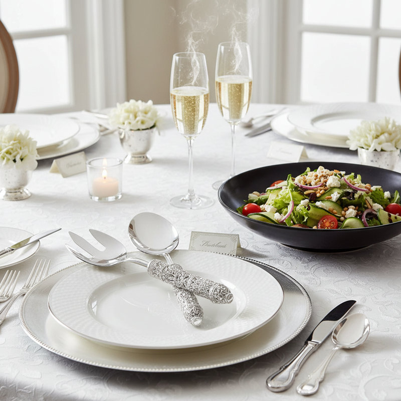 Windsor Stainless Steel Salad Servers, Silver