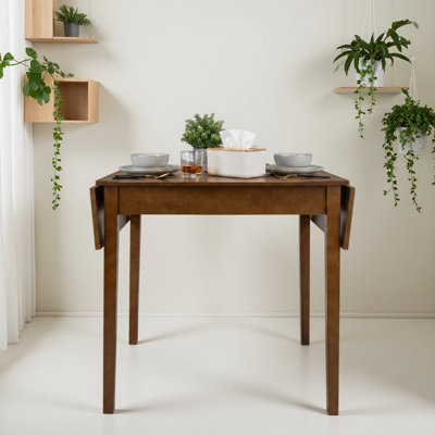 31"- 47" Extendable Dining Table for 4, Folding Kitchen Table with Solid Wood Legs, Saving Space, Rectangular Drop Leaf Table for Living Room, Dining Room, Kitchen, Small Space