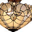 Plafonnier semi-encastré à intensité variable jaune et brun à deux lumières de style Tiffany