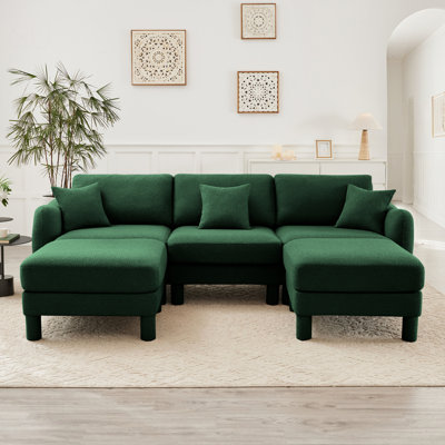 Canapé modulaire en U à 3 places avec accoudoirs en forme de coquillage Boucle