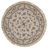 High-Quality Hand-Knotted Ivory Area Rug