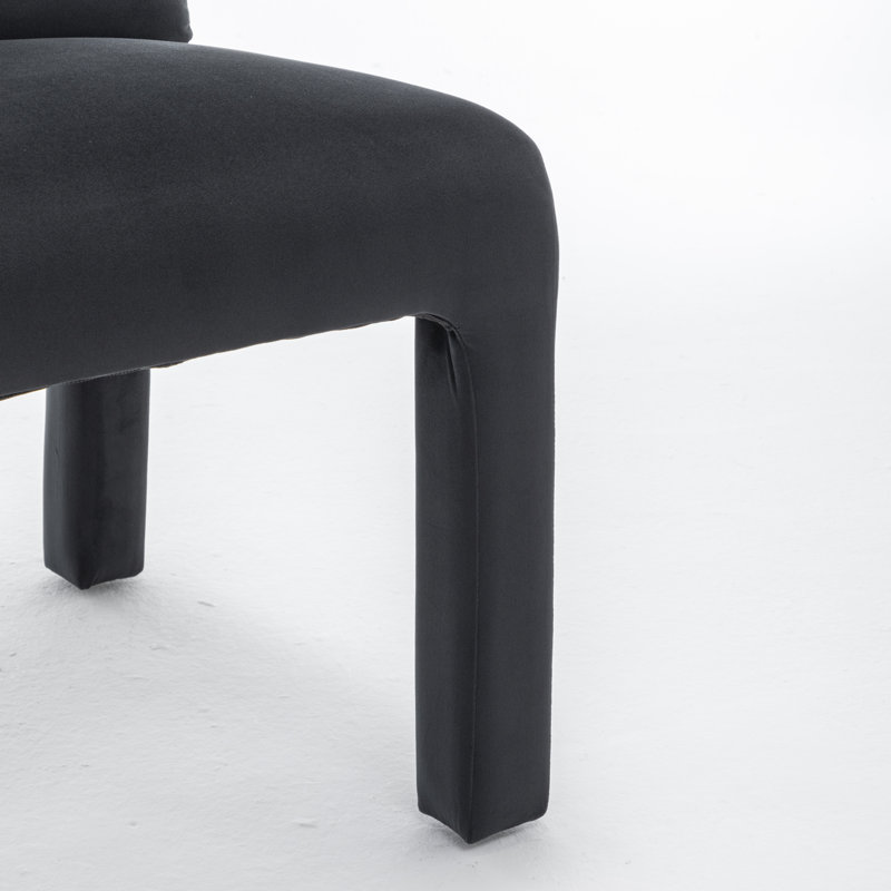 Cowger Velvet Upholstered Side Chair, Black