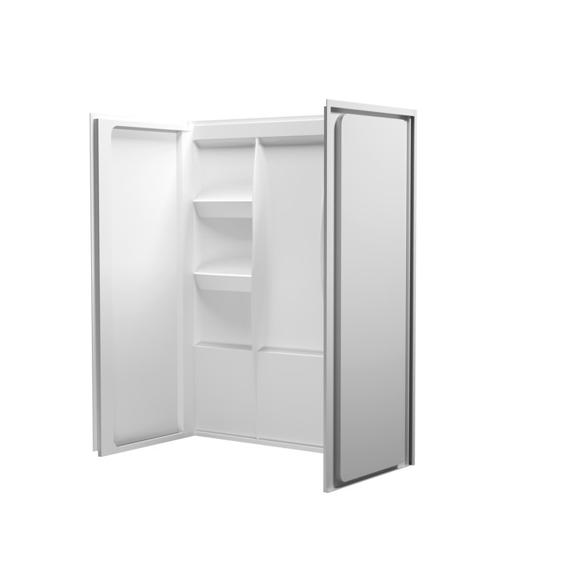 Sterling  Alcove Shower Wall Surround in Glossy White, 72" H x 60" W x 32" D