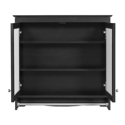 Modern 30-inch Wall-mounted Mirror Cabinet, Mdf & Rubber Wood Storage Cabinet With Adjustable Shelves And Soft-close Doors