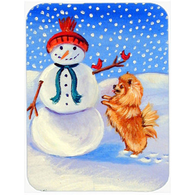 Niam with Pomeranian Glass Cutting Board