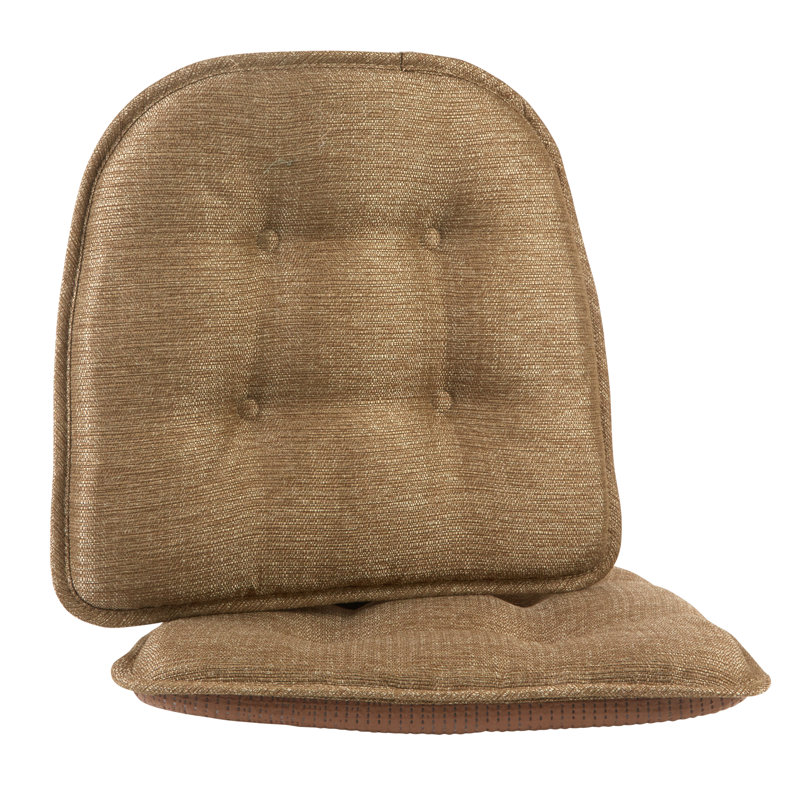 Azilal Non-Slip Tufted Dining Room And Kitchen Seat Cushions, 16 X 15 X 2 Inches, Gold