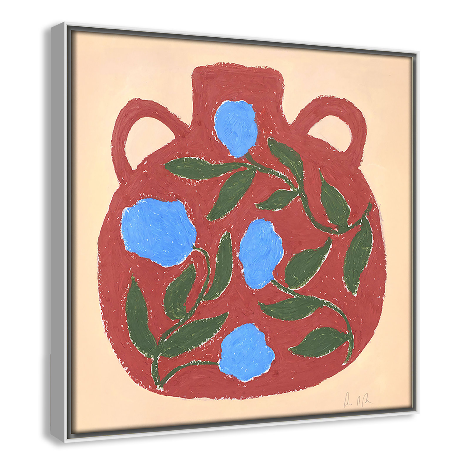 Vase No. 04 Print by Camilla Bergqvist, 13.5" H x 13.5" W, White