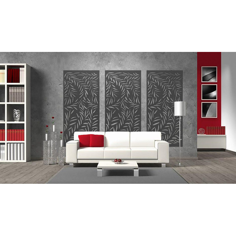 178cm H x 89cm W Charcoal Wood Plastic Composite Privacy Screens with 1 Panel