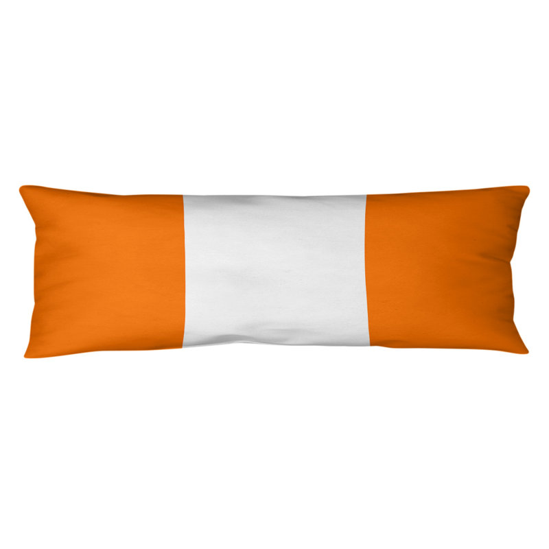 Abel Polyester Medium Pillow, Orange/White Middle