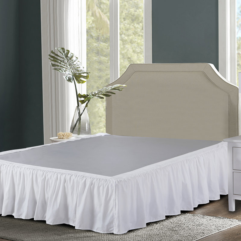 Ruffled Wrap Around Bed Skirt, Queen, White