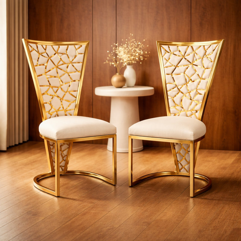Polyester Blend Upholstered Accent, Cream