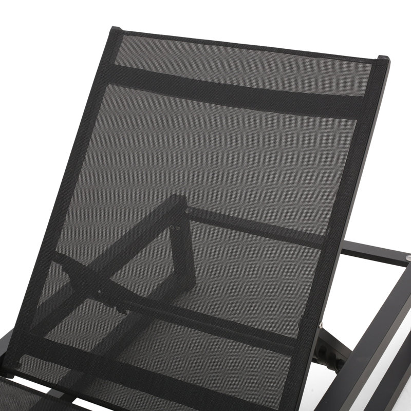 VENICE OUTDOOR CHAISE LOUNGE CHAIR PATIO, Black