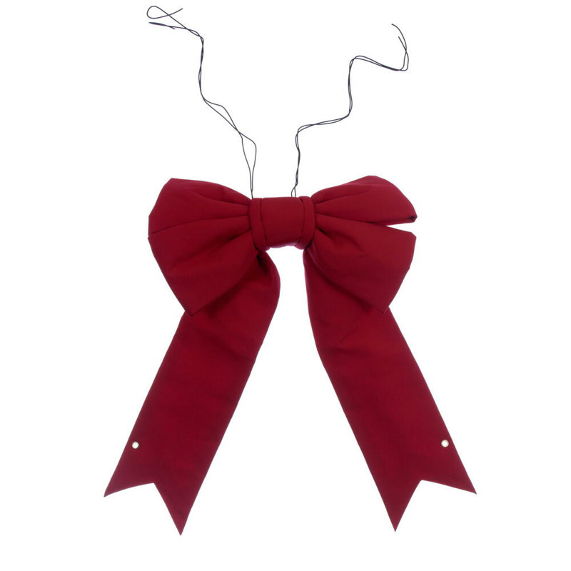 Boule de Noël d'extérieur en toile rouge à 4 boucles The Holiday Aisle®, H 18 po x l 6 po x P 23 po