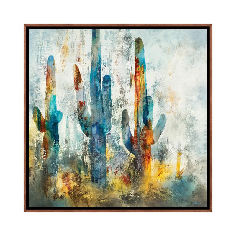 «Saguaro Forest» encadré par Scott Brems, H 26 po x l 26 po x P 1,5 po, Toile flottante classique avec cadre en bois, Non
