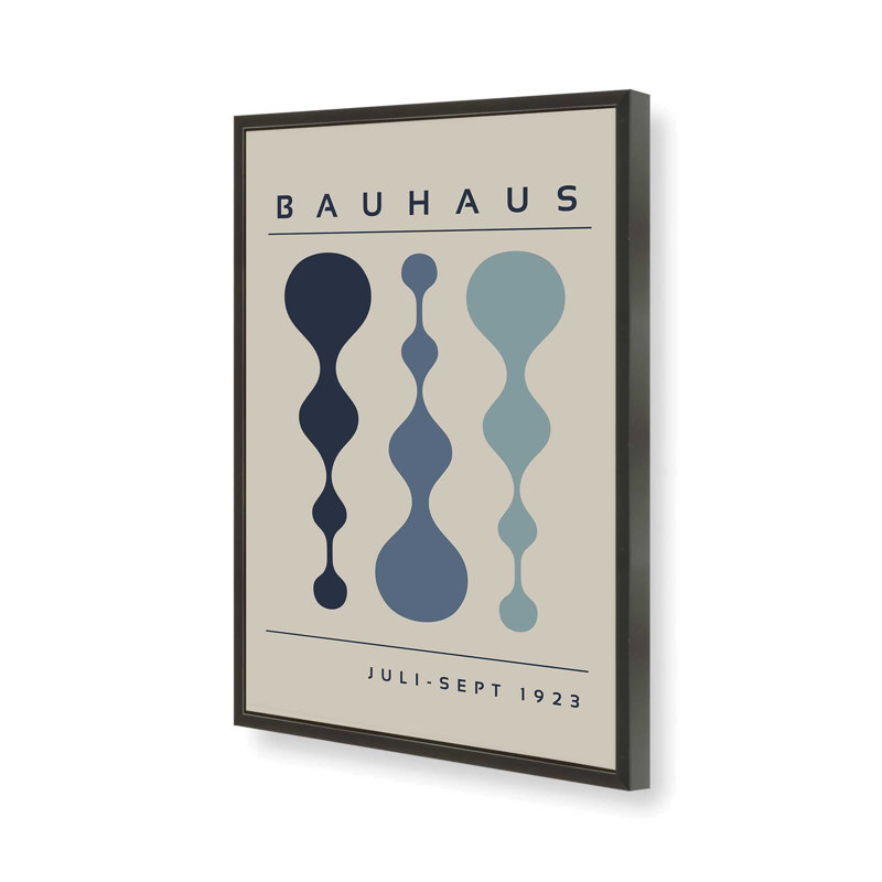 Affiche de minuit rétro Bauhaus, Reproduction encadrée sans passe-partout, H 15 po x l 12 po x P 1,25 po