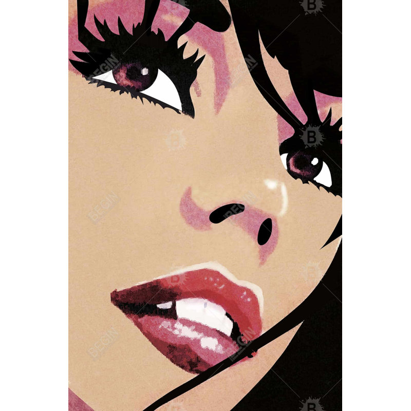 Toile rose, femme fatale rétro | Art de la chambre à coucher