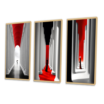 «Wandering On The Way Minimal Architecture I», 3 pièces sur toile