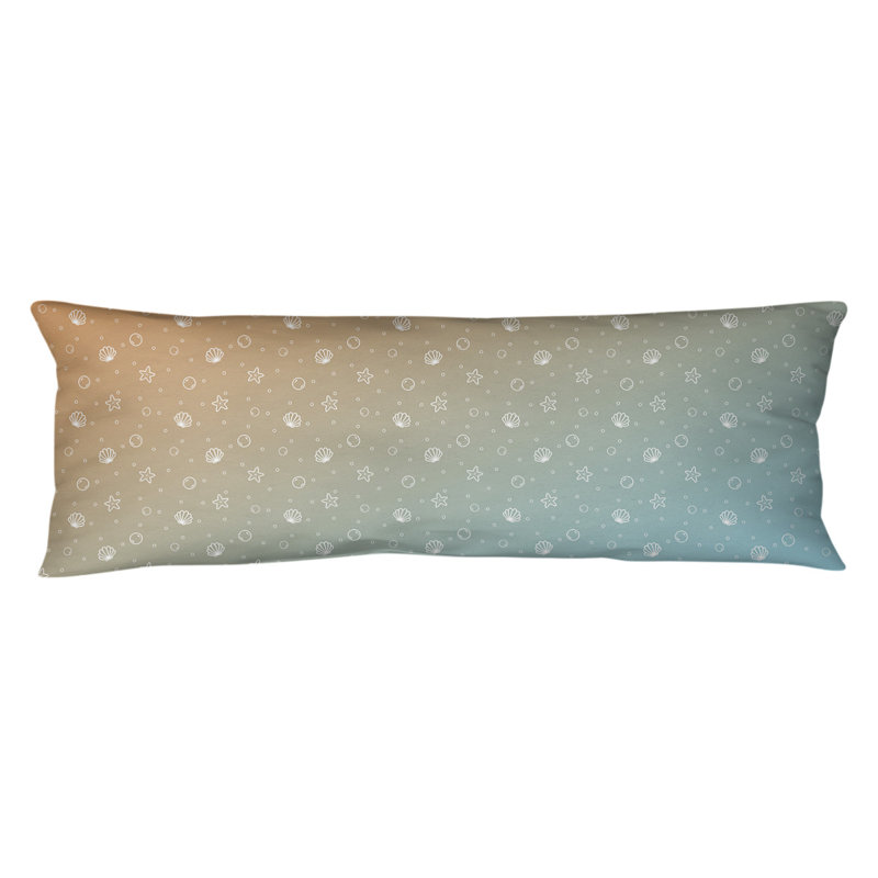 Coussin lombaire coquillage, Bourre en polyester, Bleu / Orange
