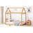 Twin Size Wooden House Bed, Wood Color
